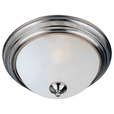 Maxim Three Light Satin Nickel Frosted Glass Bowl Flush Mount 5842FTSN